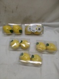 Lot of 5 Decorative Lemon TrueLiving Salt&Pepper Shakers