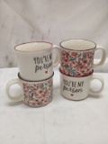 4 Assorted Print ORLY 17FlOz Ceramic Mugs