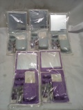 Lot of 5 Assorted Color Stick-on Mirror and Shower Caddy Sets