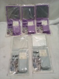 Lot of 5 Assorted Color Stick-on Mirror and Shower Caddy Sets