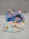 Pair of Kids Fuzzy Unicorn Head Wraps