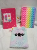 Lot of 3 Assorted Sensory Cover Kids Notebooks