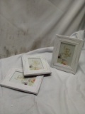 Lot of 3 White Farm Wood 4”x6” Picture Frames