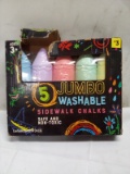 5Pc Washable Jumbo Sidewalk Chalks for Ages 3+