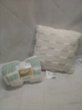 2Pc Comfort Set- (1) 50”x60” Throw Blanket, (1) Decorative Toss Pillow