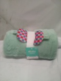 PillowFort 2Pc Set- (1) Checkered Eye Mask, (1) Throw Blanket