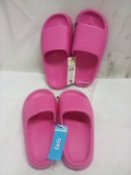 2 Pairs of Girls Size Medium (13/1) Slide-on Pink Sandals
