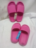 2 Pairs of Girls Size Large (2/3) Slide-on Pink Sandals