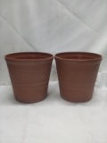 Qty 2-8” Diameter x 7.5” Plastic Pots