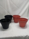 Qty 4- 8” D x 6.5” H Plastic Pots