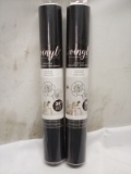 Qty 2 Solid Black Vinyl Adhesive Roll 12” x 36”
