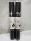 Qty 2 Solid Black Vinyl Adhesive Roll 12” x 36”