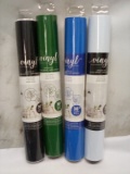Qty 4 Adhesive Roll Vinyl 12” x 36” Black, Green, Blue & White