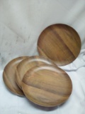 Set of 4 TrueLiving Wood Melamine Dinner Plates