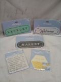 5Pc Lot of Assorted Magnets and Tin Plaques