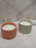 Pair of 11oz TrueLiving 3 Wick Candles- (1) Basil&Sage, (1) Hibiscus&Herbs
