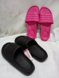 2 Pairs of Womens Medium(7/8) Slide-on Sandals