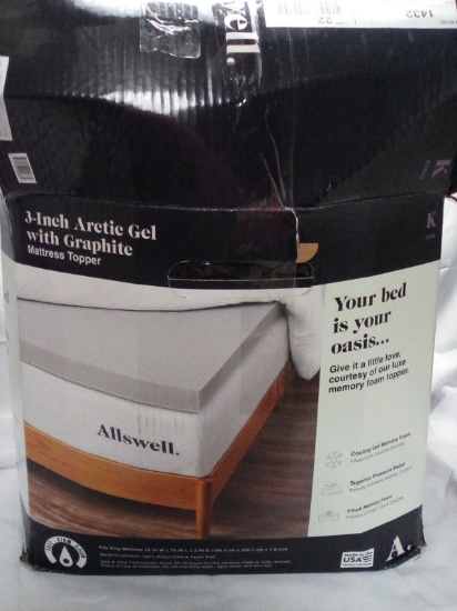 3” Allswell Arctic Gel w/ Graphite King Mattress Topper | Online ...