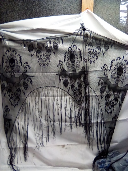 Skull and Bat Curtain Panels Qty 2 Panels