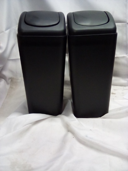 Small Black Bathroom Size Trash Cans Qty 2