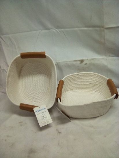 Qty 2 Brightroom Coiled Rope Basket 11”x 10” x 5”