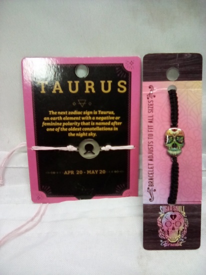 Taurus Bracelet/ Sugar Skull Bracelet