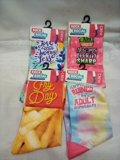Qty 4 Social Sock Crew