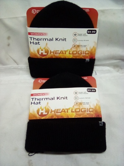 Qty 2 Heat Logic Thermal Knit Women’s Hats