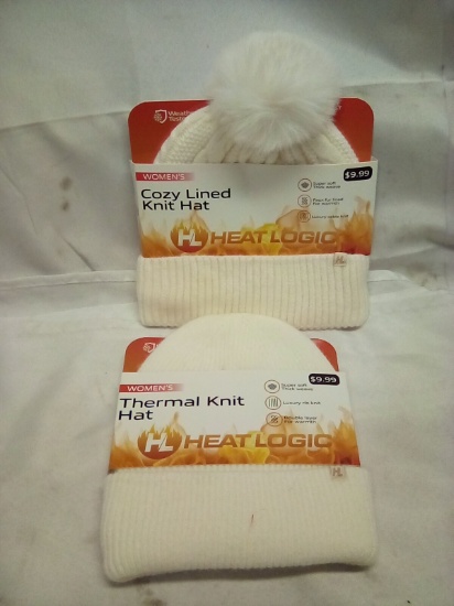 Qty 2 Heat Logic Thermal Knit Women’s Hats