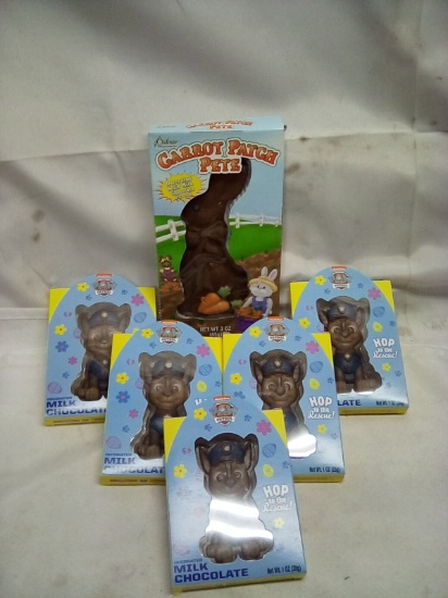 Lot of Milk Chocolate ( 1 Bunny & 5 Paw Patrol)