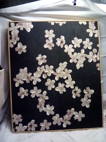 Threshold Framed Hand Painted Flower Canvas Art 30”x 36”
