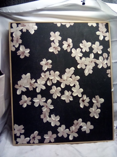 Threshold Framed Hand Painted Flower Canvas Art 30”x 36”