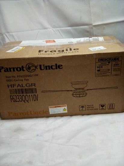 Parrot Uncle Ceiling Fan 48” Indoor Flush Mounted with Lights