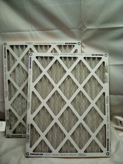Enhanced 1200 Allergen Furnace Filter 16” x 20” x 1” Qty 2