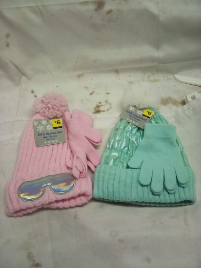 Girls Hat and Gloves Set Qty 2 Sets