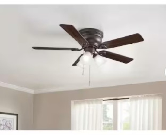 Clarkston II 44” LED Indoor Oil Rubbed Bronze Ceiling Fan with Light Kit
