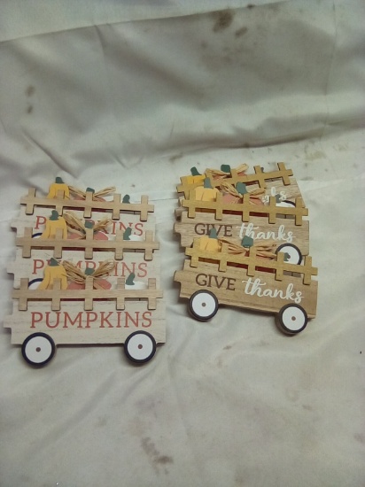 Fall Wooden Decor Signs Qty 6