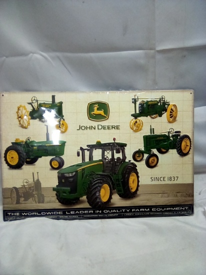 John Deere Metal Sign 17 ½” x 12”