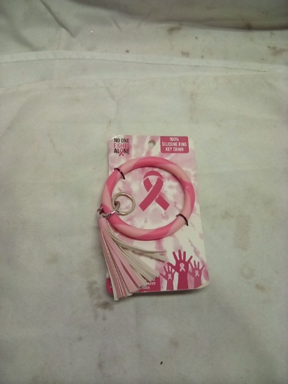 Breast Cancer Awareness Wrist Key Ring 100% Silicone