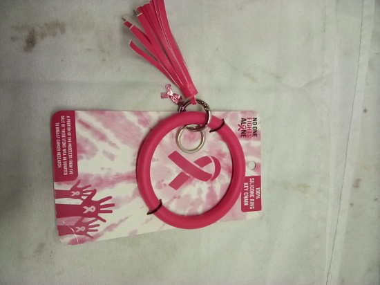 Breast Cancer Awareness Wrist Key Ring 100% Silicone
