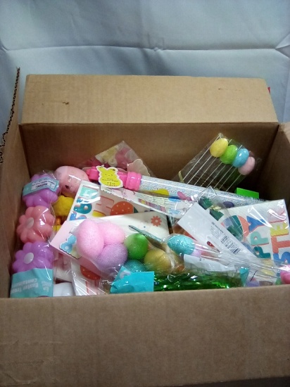Misc Box of Easter Decor Box Size 17” x 12” x 16”