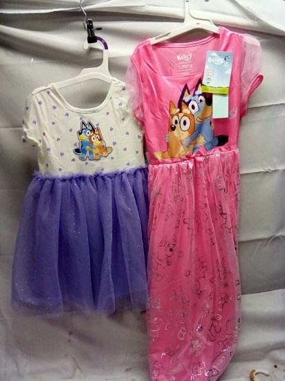 Bluey Dress-up Gowns Purple Size 4T Pink L (10/12)