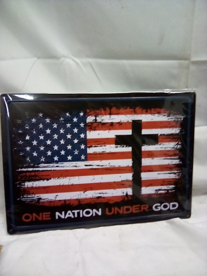One Nation Under God Metal Sign Size 17 ½” x 12”
