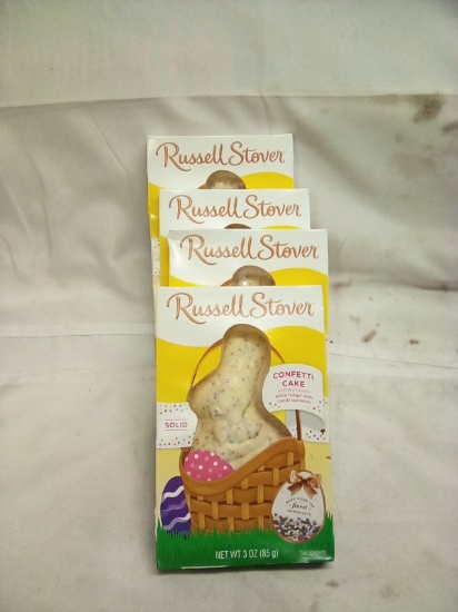 Russell Stover Confetti Cake Solid Bunnies 3 oz Qty 4