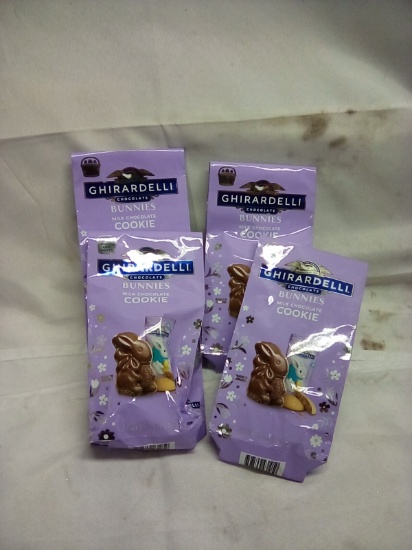 Ghirardelli Chocolate Bunnies Cookie 4.1oz Bags Qty 4 Bags