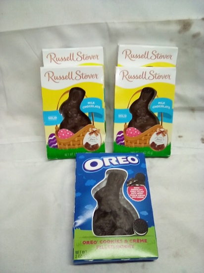 Assortment of Solid Chocolate Bunnies Qty 5