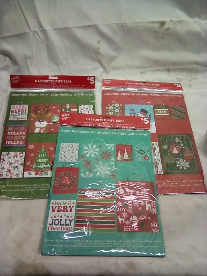 Assorted Gift Bag 8 Bags Each Set 3 Sets