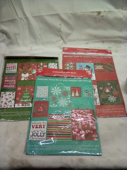 Assorted Gift Bag 8 Bags Each Set 3 Sets