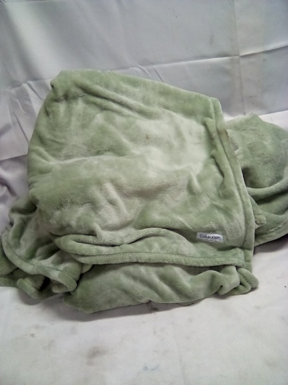Calvin Klein Green Fleece Blanket