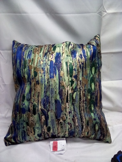 Blue and Gold Accent Pillow 16” x 16”